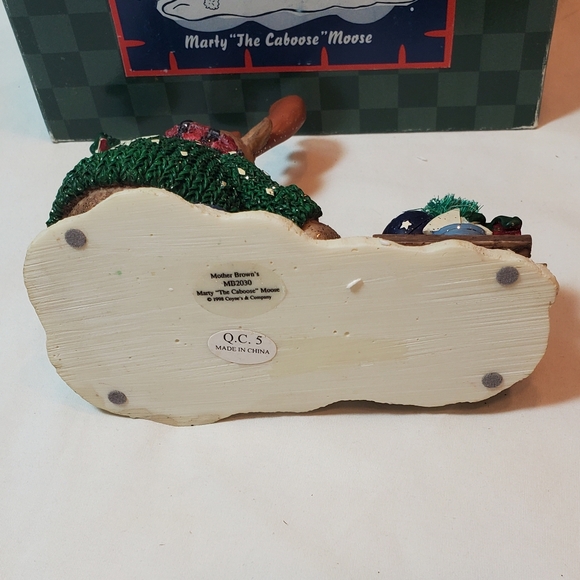 Marty "The Caboose" Moose Vtg 1998 Mother Brown's Parade of Gifts Figurine - Picture 7 of 11